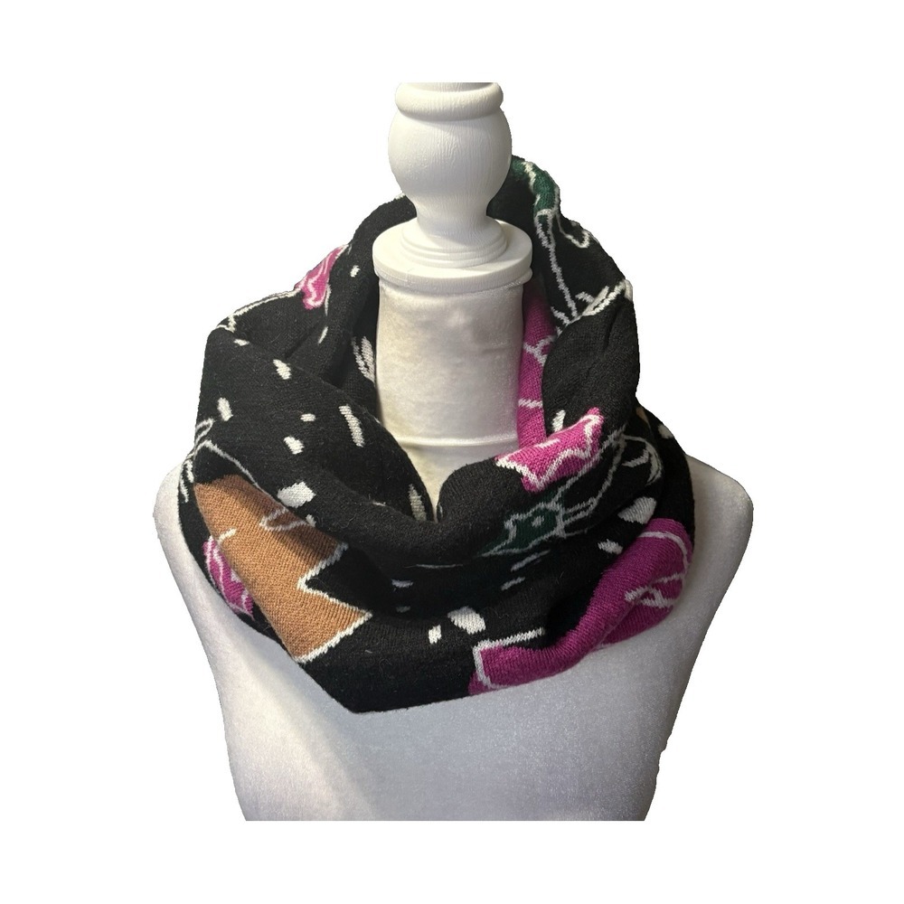 Anthropologie Women Georgia Loop Wool Blend Scarf Sz OS Black 41-12